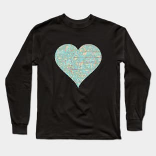 Ashram Heart, Heart Mask, Yoga Heart, Asian Heart, Persian Heart Long Sleeve T-Shirt